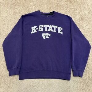 Vintage Kansas State Wildcats K-State Crewneck Men's Medium Purple College